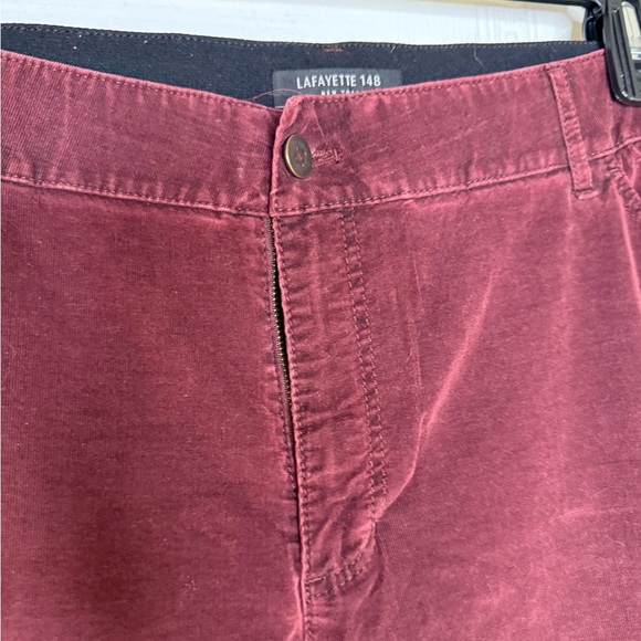 Lafayette 148 Mercer Stretchy Corduroy Flared Leg Pants Wine Red Plus Size 18W - Picture 2 of 12